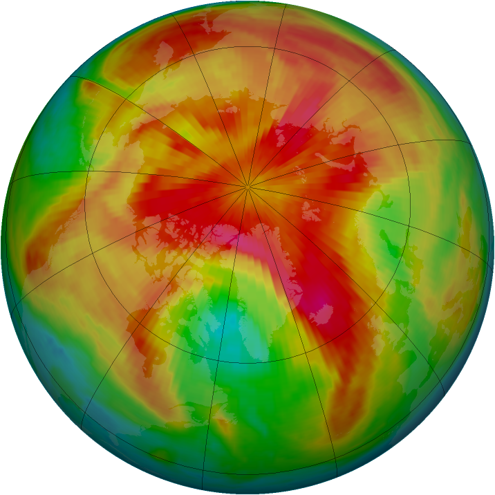 Arctic ozone map for 30 March 1999